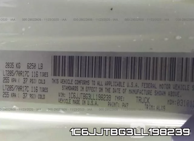 1C6JJTBG3LL198239 фото 8