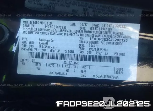 1FADP3E20JL202125 фото 9