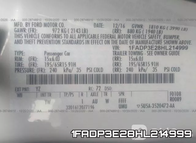 1FADP3E28HL214999 фото 10