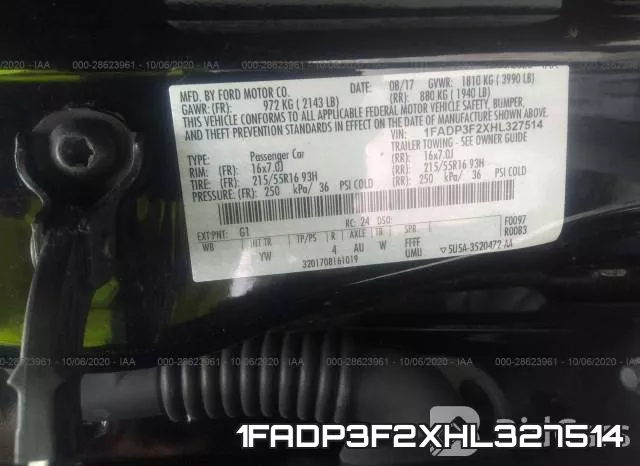 1FADP3F2XHL327514 фото 9