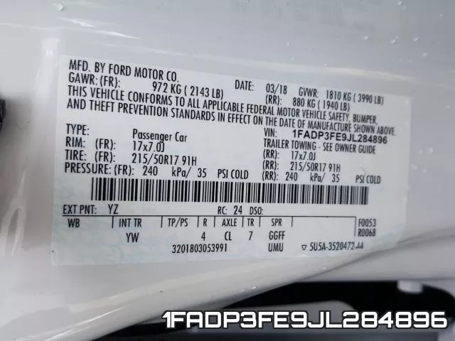 1FADP3FE9JL284896 фото 2