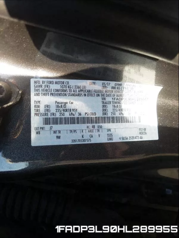 1FADP3L90HL289955 фото 2