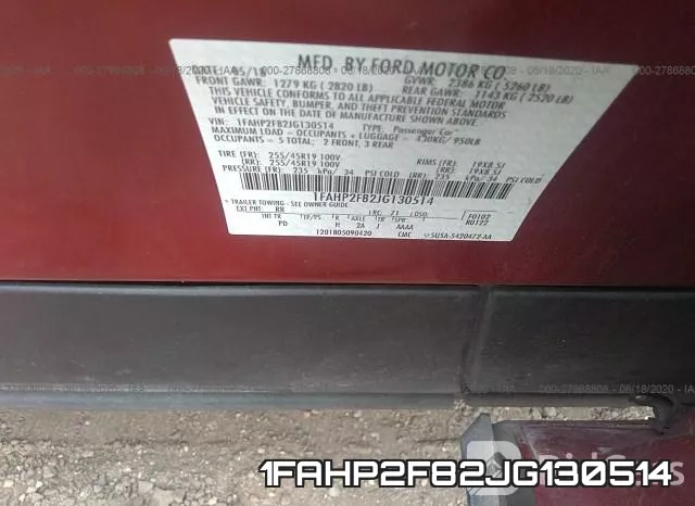 1FAHP2F82JG130514 фото 10