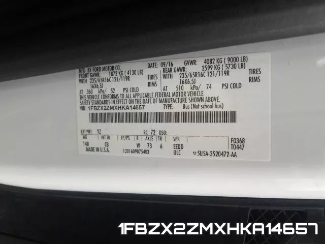 1FBZX2ZMXHKA14657 фото 2