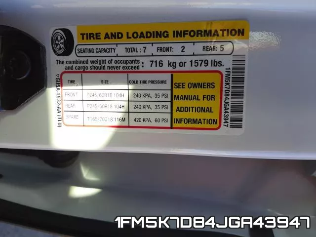 1FM5K7D84JGA43947 фото 2