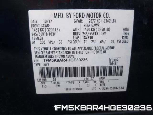 1FM5K8AR4HGE30236 фото 2