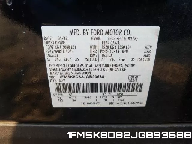1FM5K8D82JGB93688 фото 2