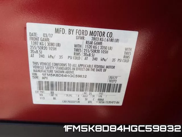 1FM5K8D84HGC59832 фото 2
