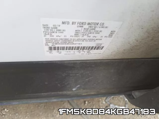 1FM5K8D84KGB47183 фото 2