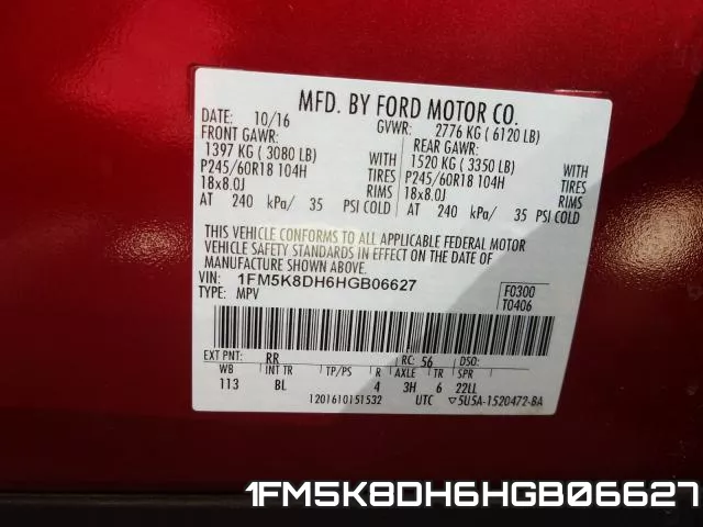 1FM5K8DH6HGB06627 фото 2