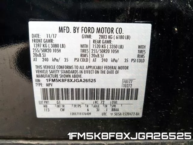 1FM5K8F8XJGA26525 фото 2