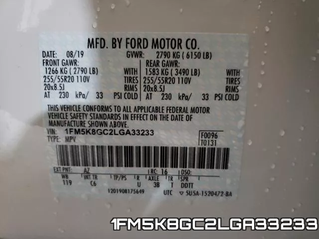 1FM5K8GC2LGA33233 фото 2