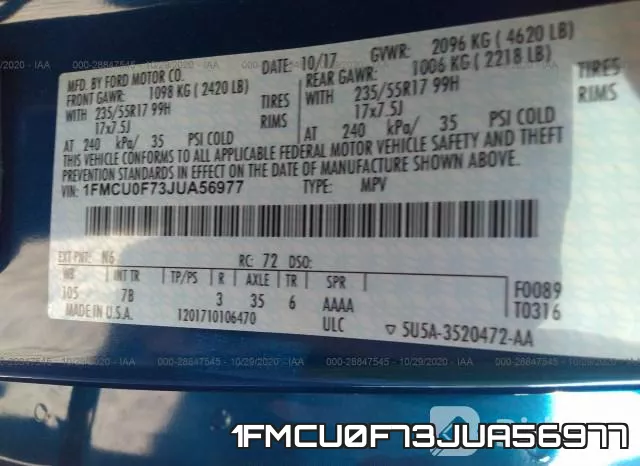 1FMCU0F73JUA56977 фото 9