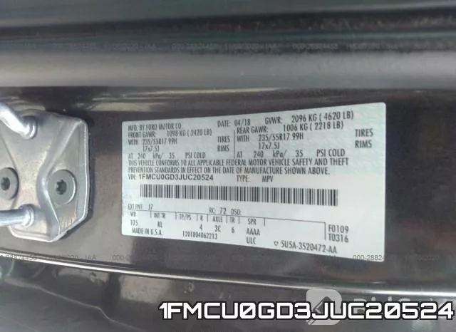 1FMCU0GD3JUC20524 фото 10