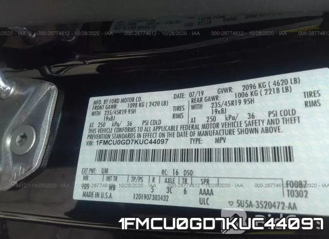 1FMCU0GD7KUC44097 фото 10