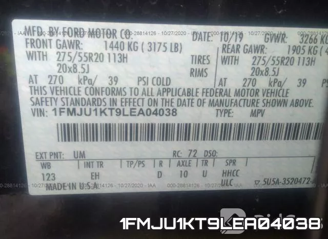 1FMJU1KT9LEA04038 фото 10