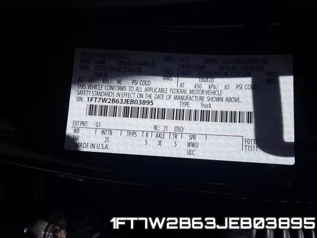 1FT7W2B63JEB03895 фото 2