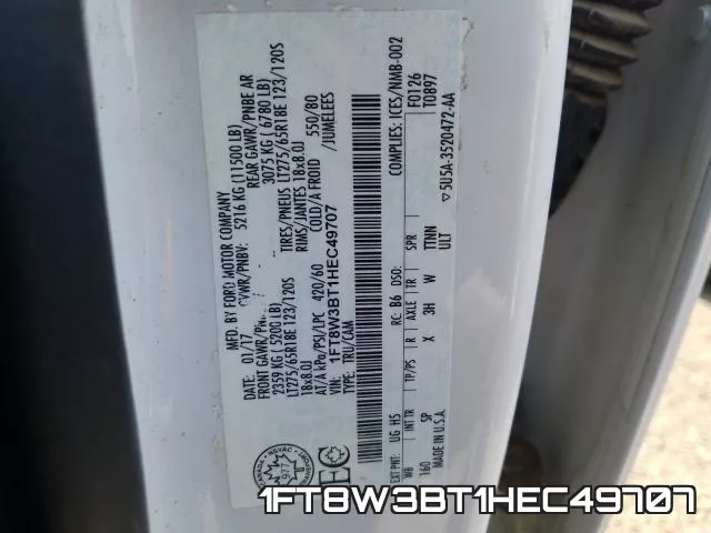 1FT8W3BT1HEC49707 фото 2