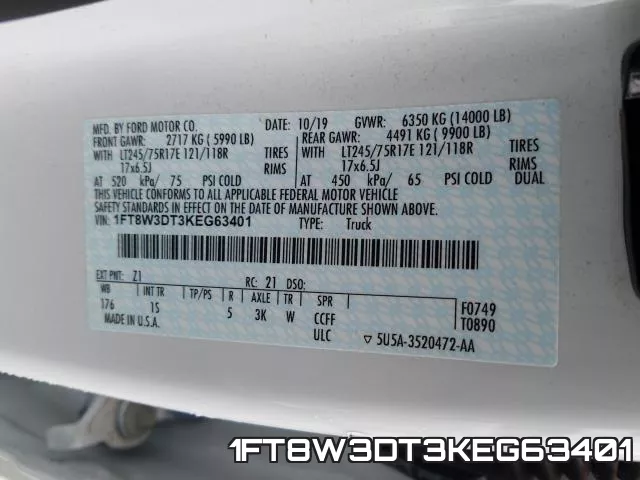 1FT8W3DT3KEG63401 фото 2