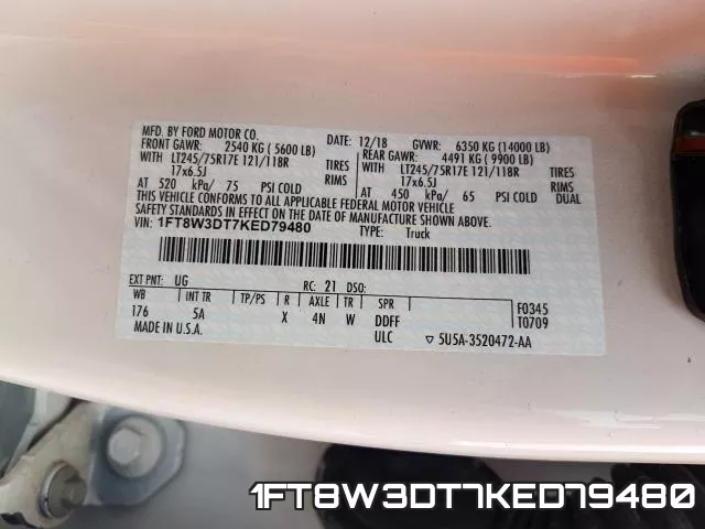 1FT8W3DT7KED79480 фото 2