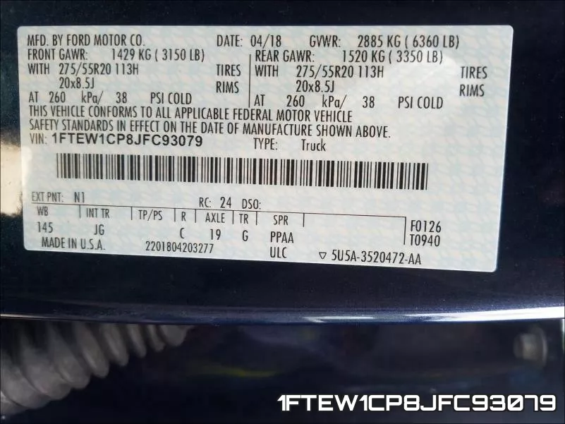 1FTEW1CP8JFC93079 фото 2