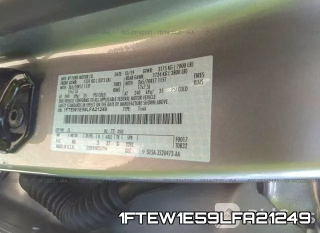 1FTEW1E59LFA21249 фото 9