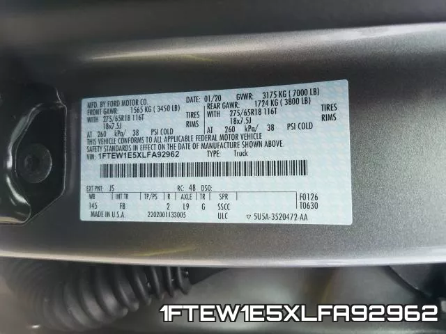 1FTEW1E5XLFA92962 фото 2