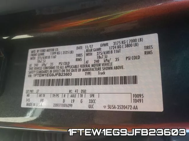 1FTEW1EG9JFB23603 фото 2