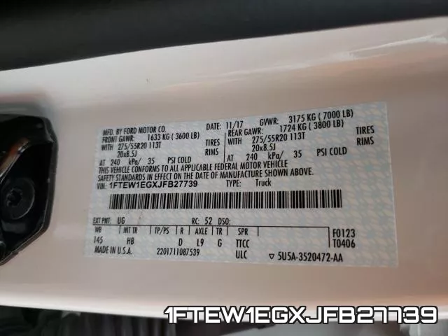 1FTEW1EGXJFB27739 фото 2