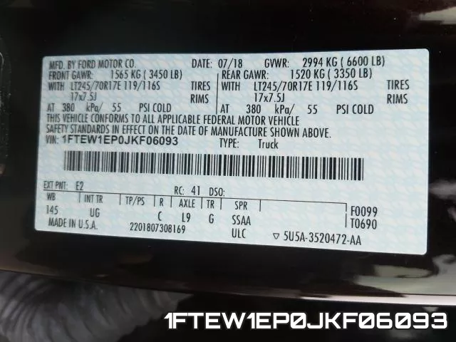 1FTEW1EP0JKF06093 фото 2