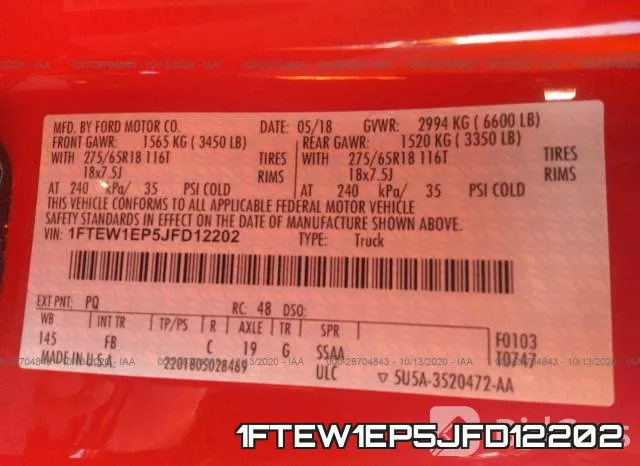 1FTEW1EP5JFD12202 фото 10