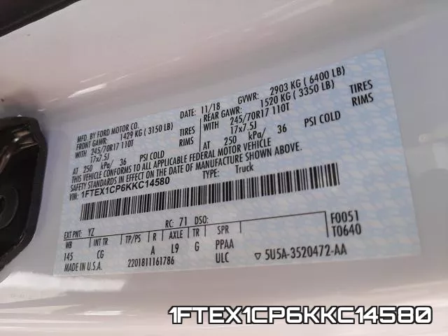 1FTEX1CP6KKC14580 фото 2
