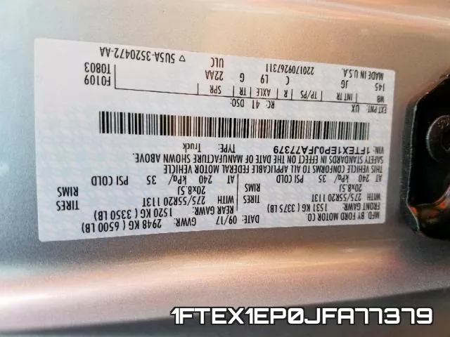 1FTEX1EP0JFA77379 фото 2
