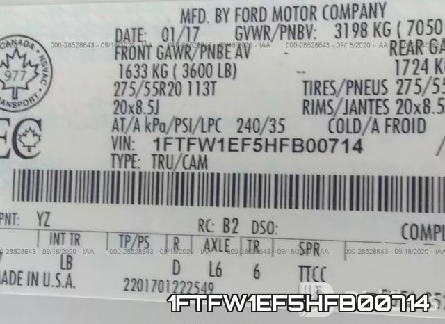 1FTFW1EF5HFB00714 фото 10