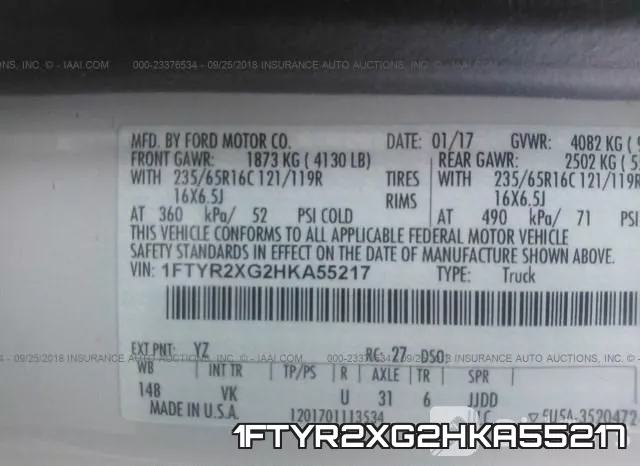 1FTYR2XG2HKA55217 фото 10