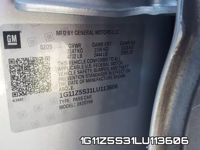 1G11Z5S31LU113606 фото 2
