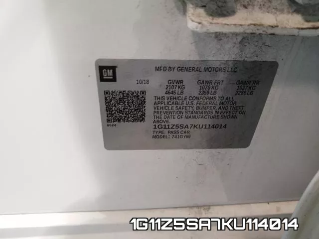 1G11Z5SA7KU114014 фото 2