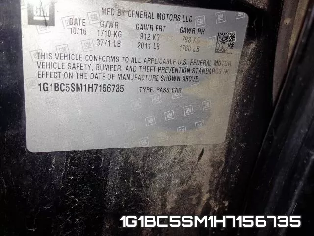 1G1BC5SM1H7156735 фото 2