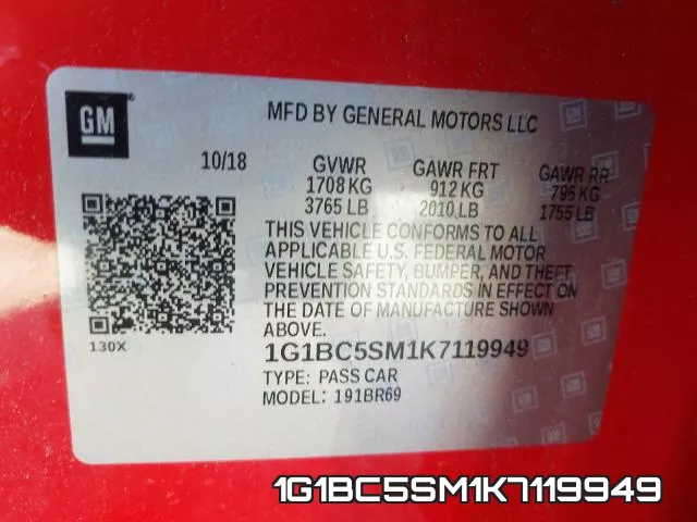 1G1BC5SM1K7119949 фото 2