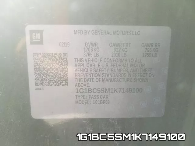 1G1BC5SM1K7149100 фото 2