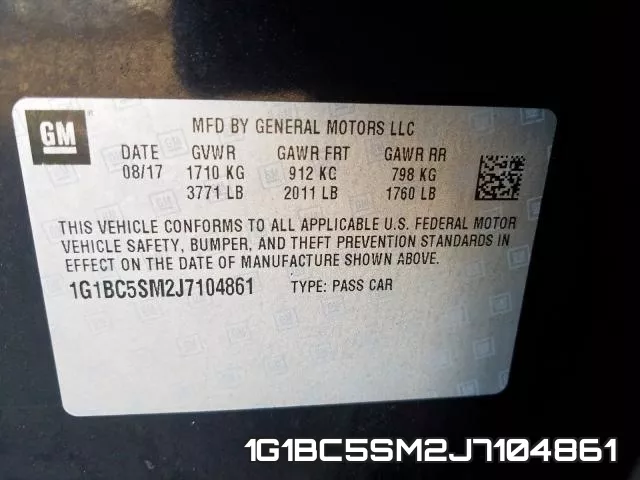 1G1BC5SM2J7104861 фото 2