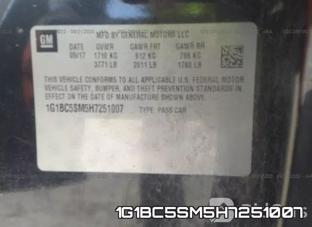 1G1BC5SM5H7251007 фото 10