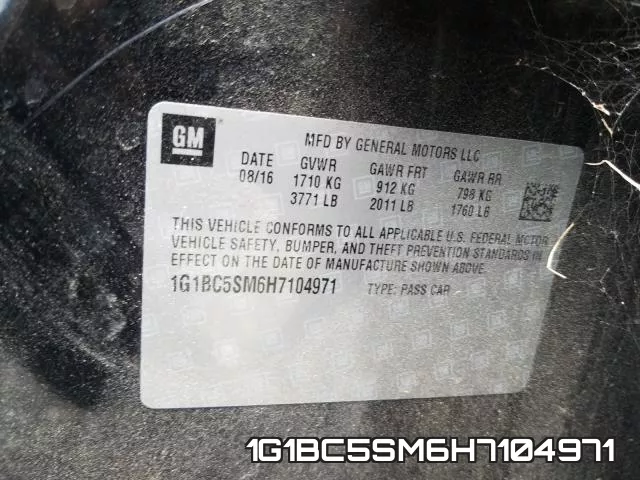 1G1BC5SM6H7104971 фото 2