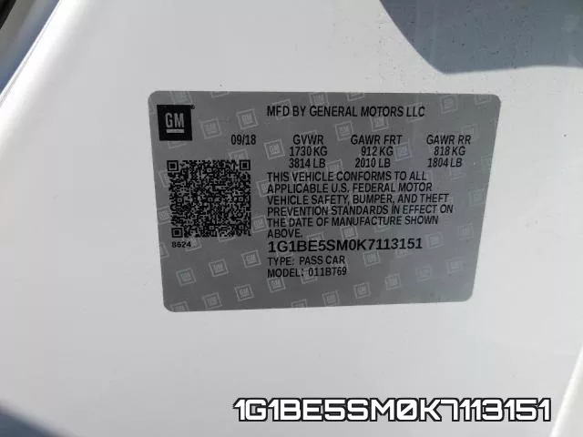 1G1BE5SM0K7113151 фото 2