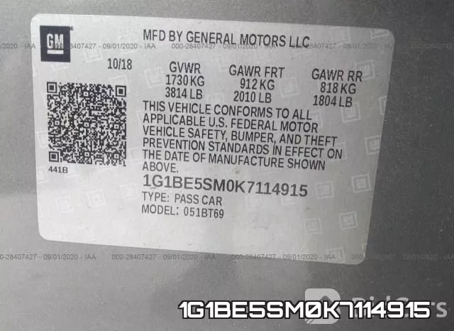 1G1BE5SM0K7114915 фото 10
