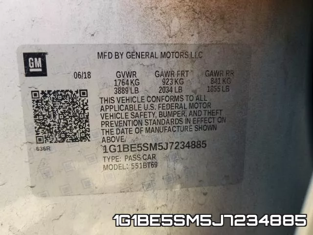 1G1BE5SM5J7234885 фото 2