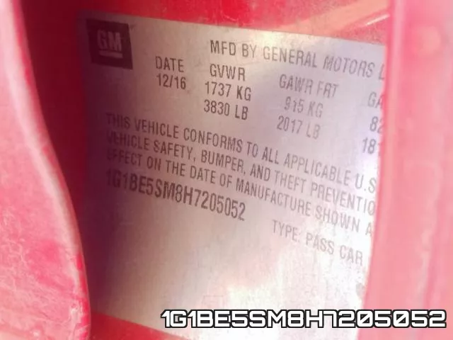 1G1BE5SM8H7205052 фото 2