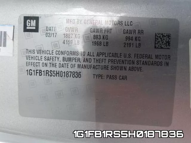 1G1FB1RS5H0187836 фото 2