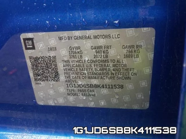 1G1JD6SB8K4111538 фото 2