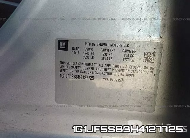 1G1JF5SB3H4127725 фото 10